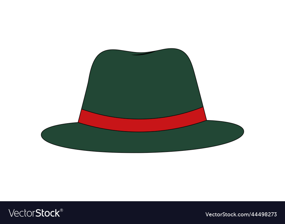 Clipart Hat Of Green Hat Isolated On White Vector Image