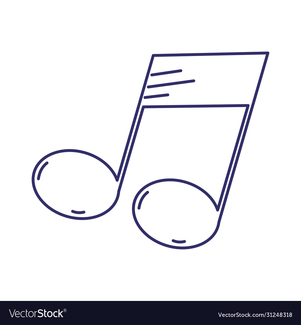 Note Music Harmony Melody Design Isolated Icon Vector Image