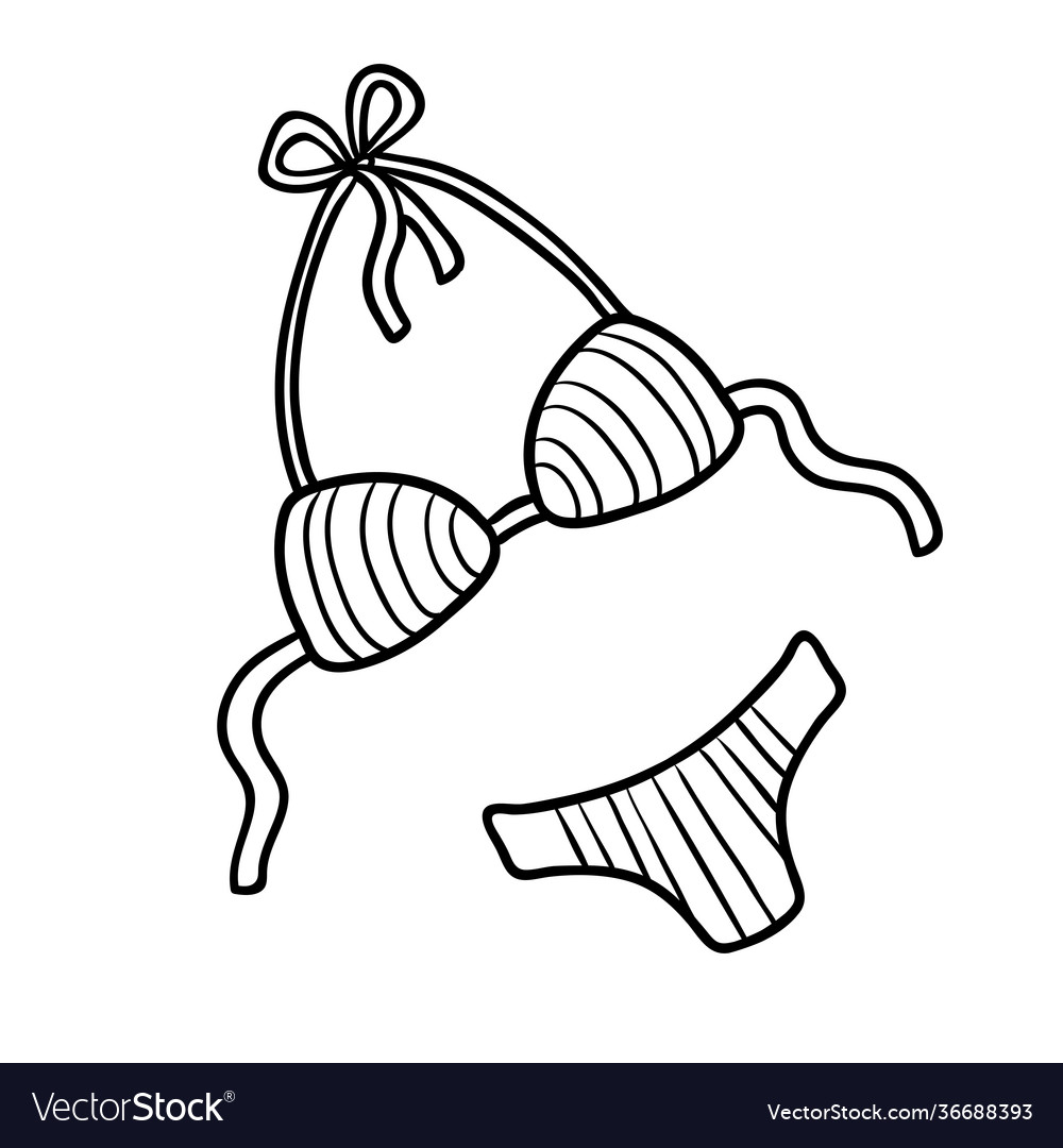 Coloring Book Bikini Royalty Free Vector Image