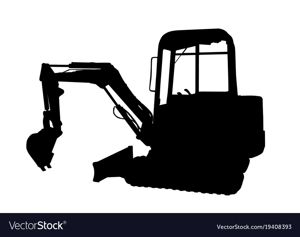 Silhouette Excavator Royalty Free Vector Image