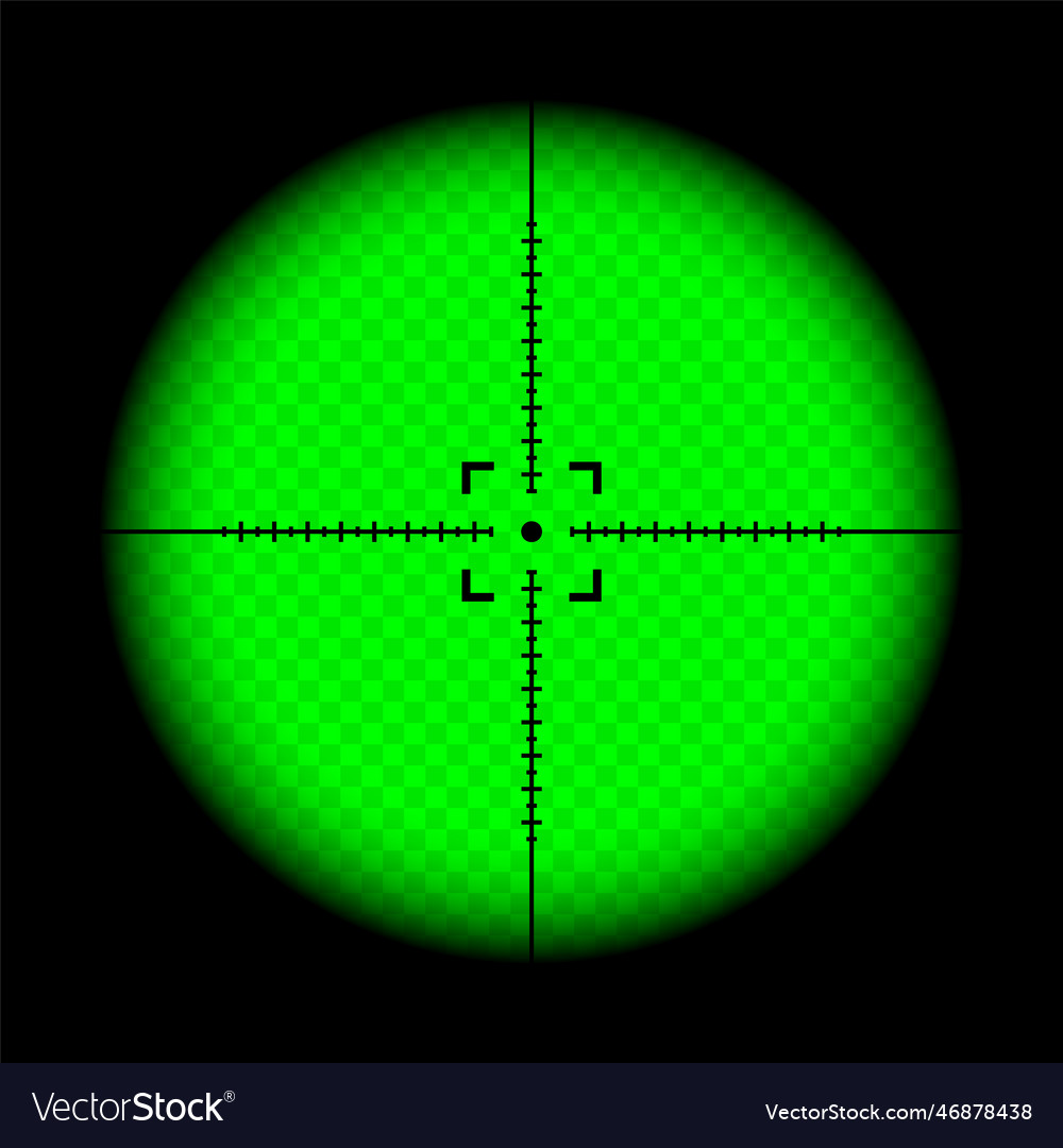 Weapon Night Sight Sniper Rifle Optical Scope Vector Image