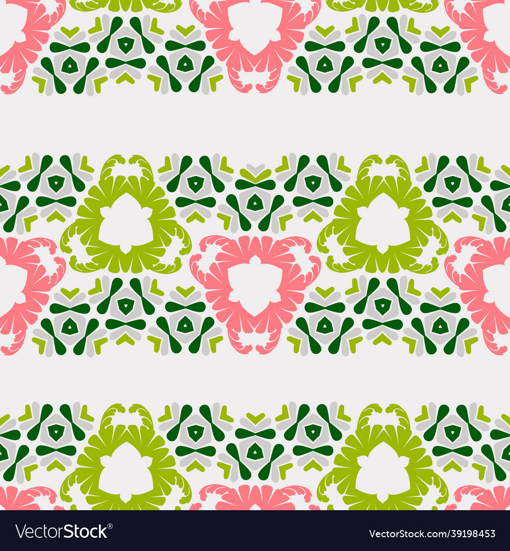 Abstract Geometric Floral Seamless Pattern Vector Image