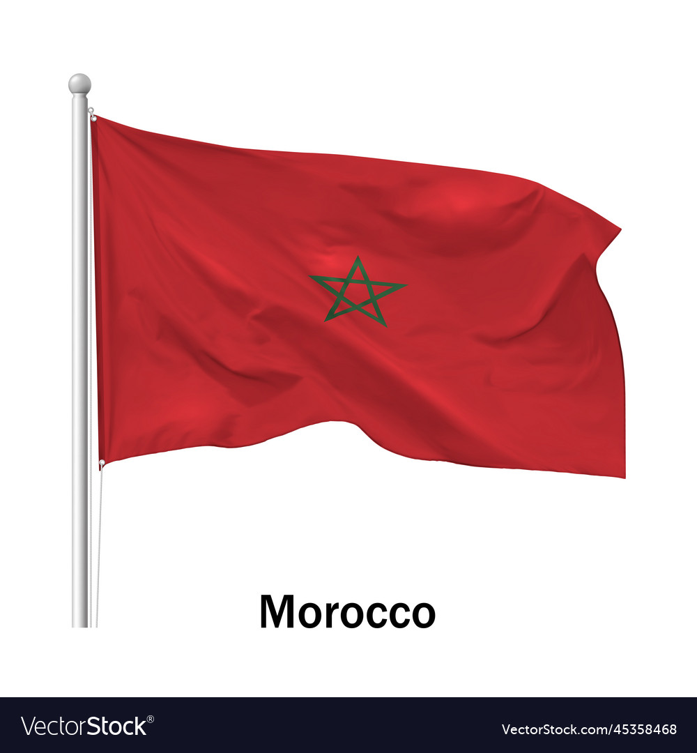 Flag Of The Kingdom Morocco Royalty Free Vector Image