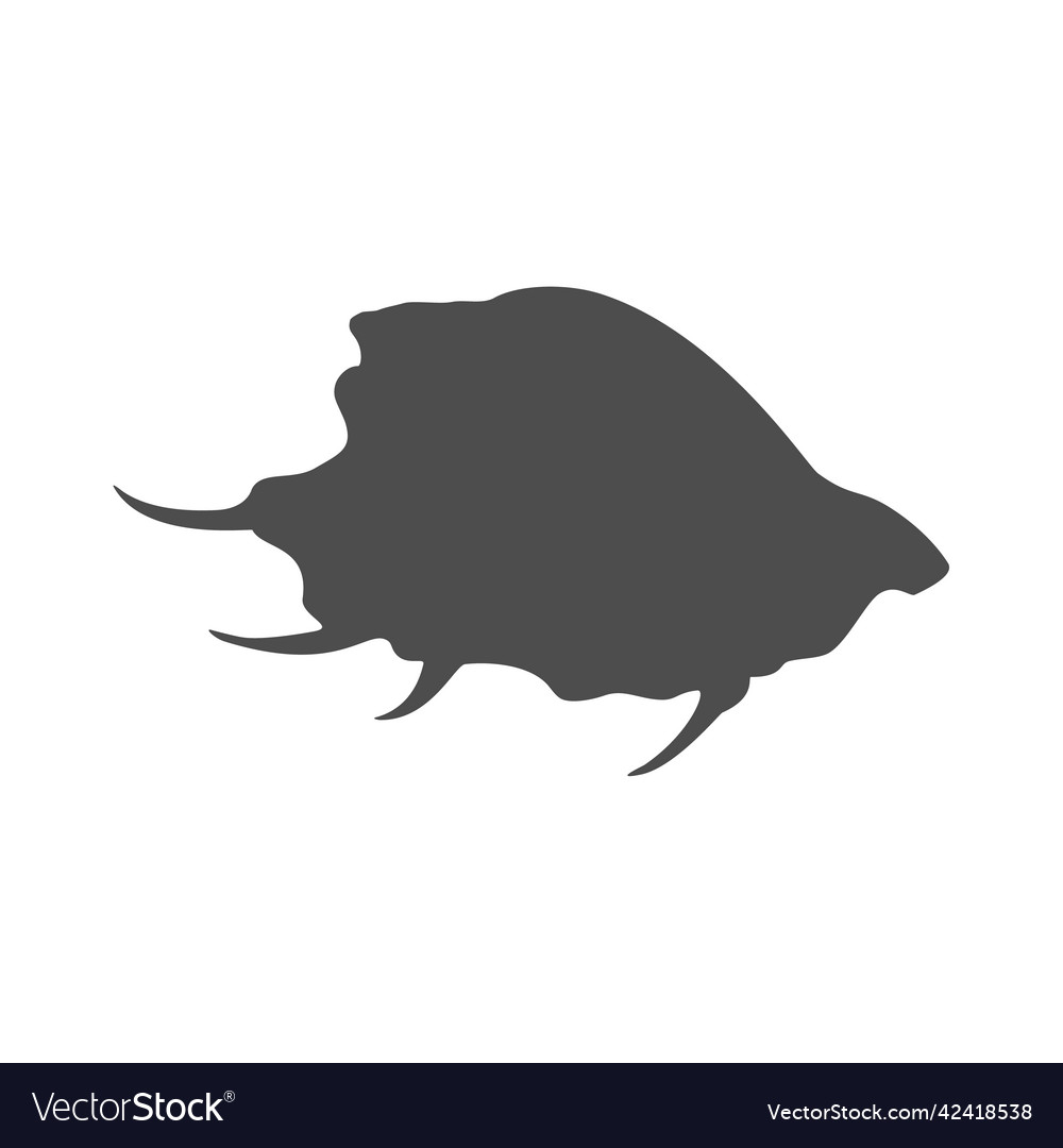 Black Silhouette Sea Shell Royalty Free Vector Image