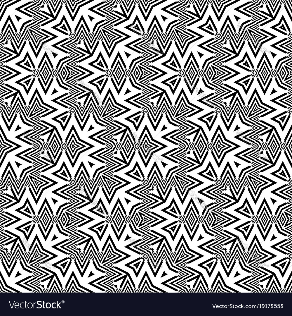 Design Seamless Monochrome Zigzag Pattern Vector Image