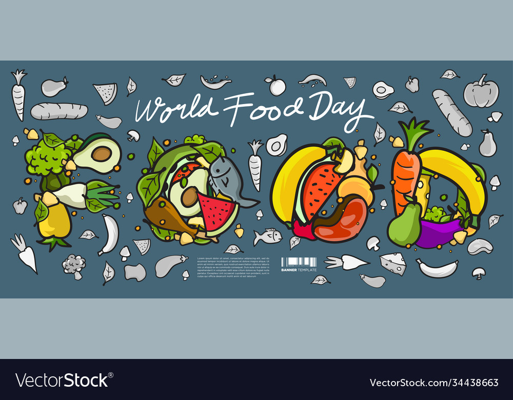 World Food Day Banner Various Royalty Free Vector Image