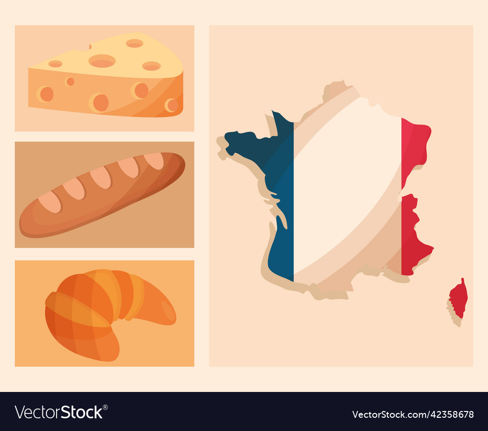 France Map And Flag Royalty Free Vector Image Vectorstock