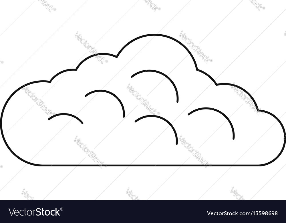 Sky Cloud Icon Outline Style Royalty Free Vector Image