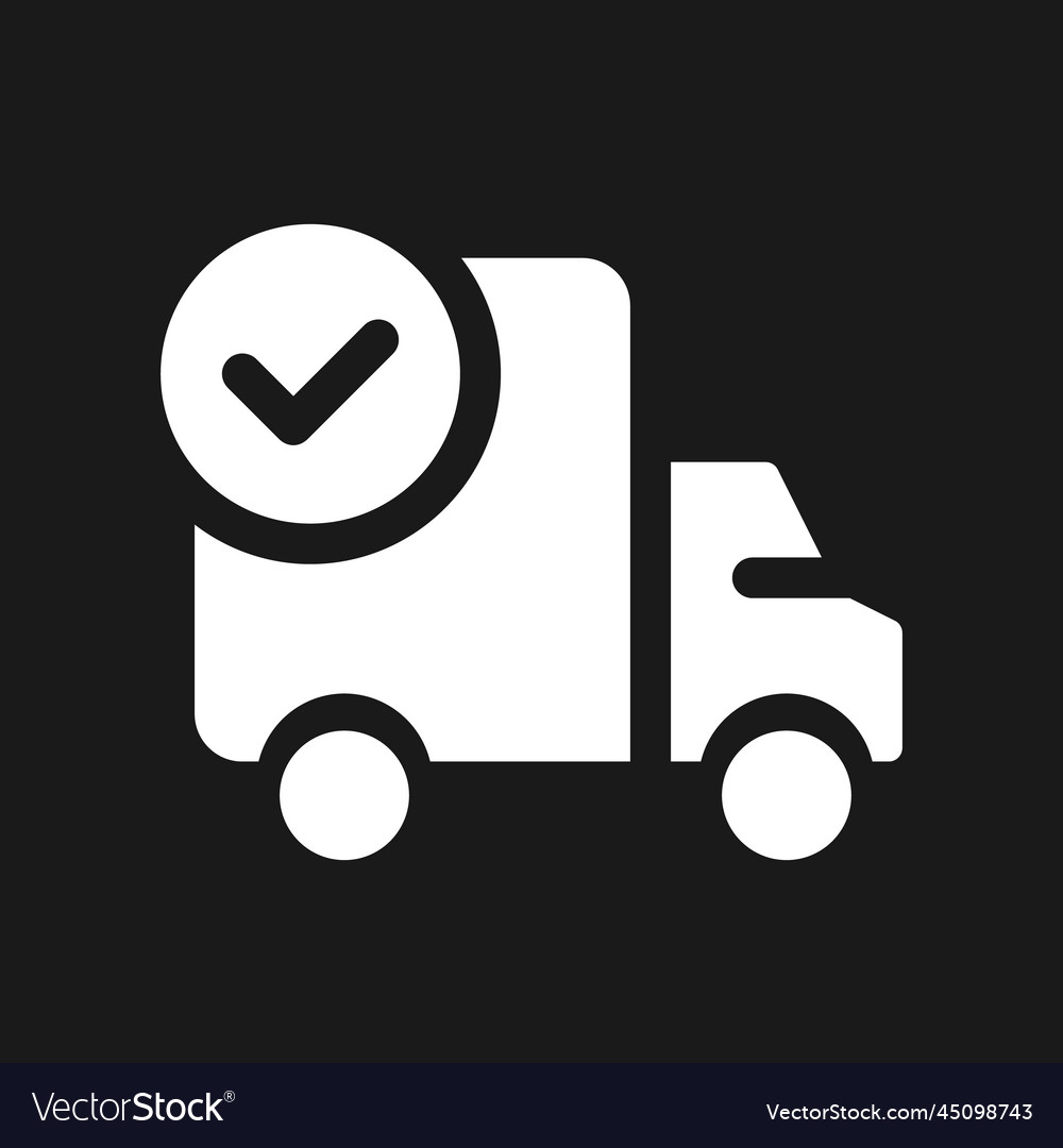 Shipment Complete Dark Mode Glyph Ui Icon Vector Image