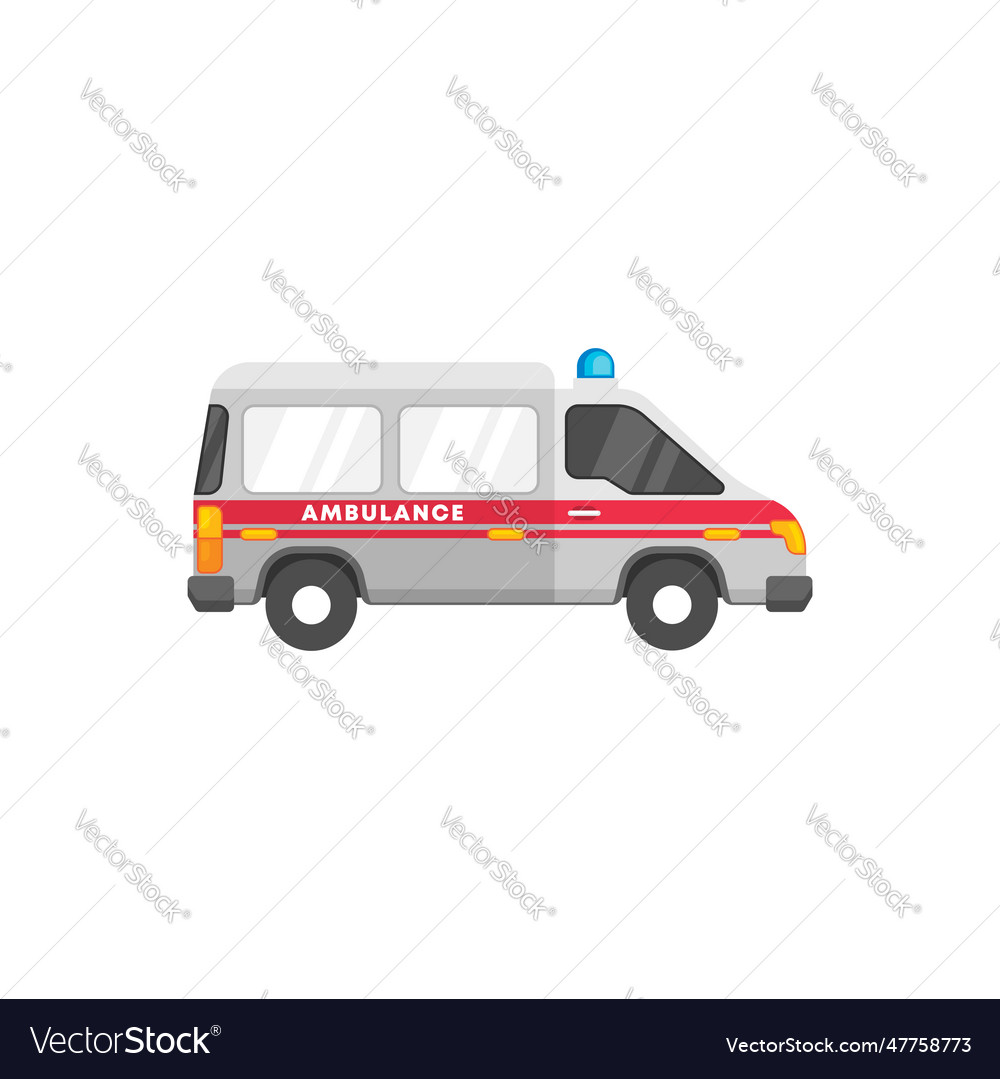 Ambulance Car In Flat Style Royalty Free Vector Image