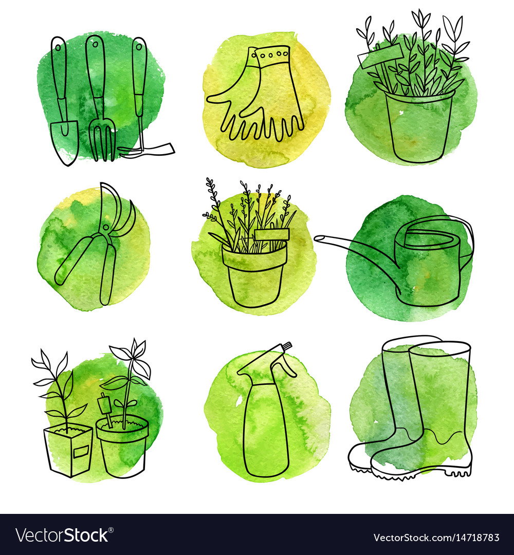 Garden Doodle Set Royalty Free Vector Image VectorStock