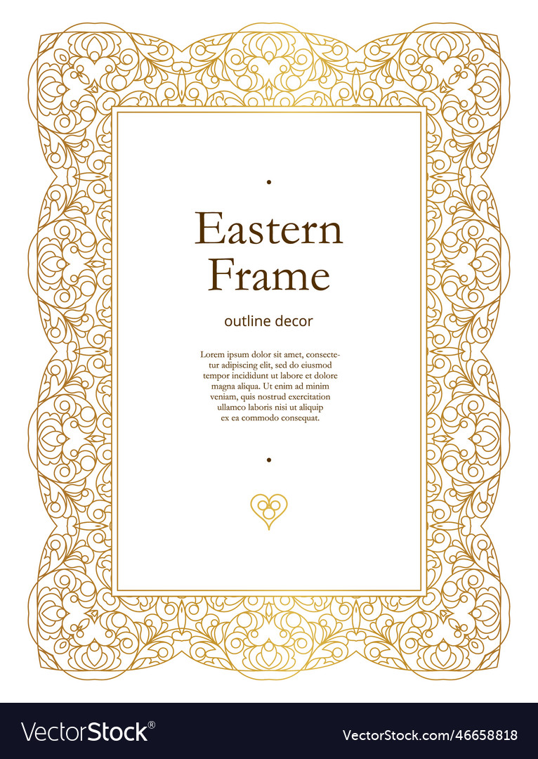 Vintage Frame In Eastern Style Royalty Free Vector Image