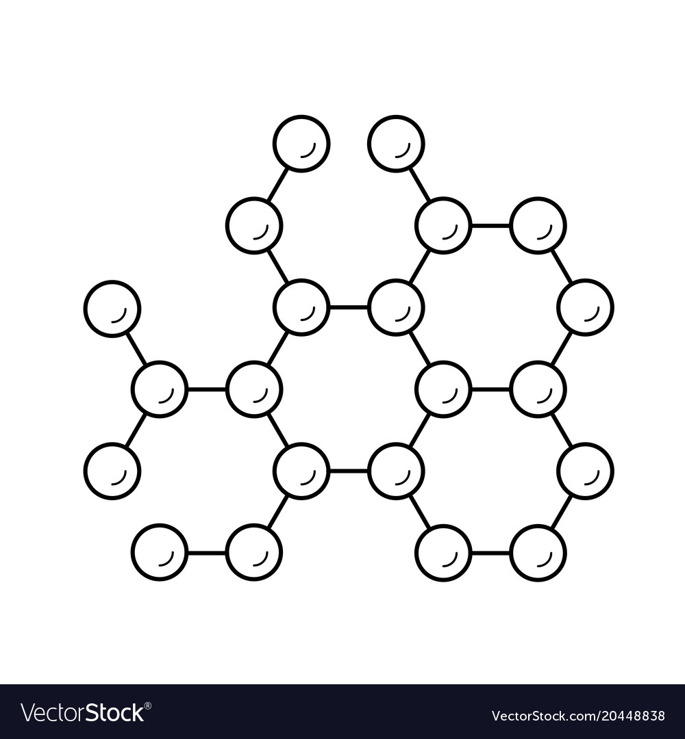 Molecule Structure Line Icon Royalty Free Vector Image