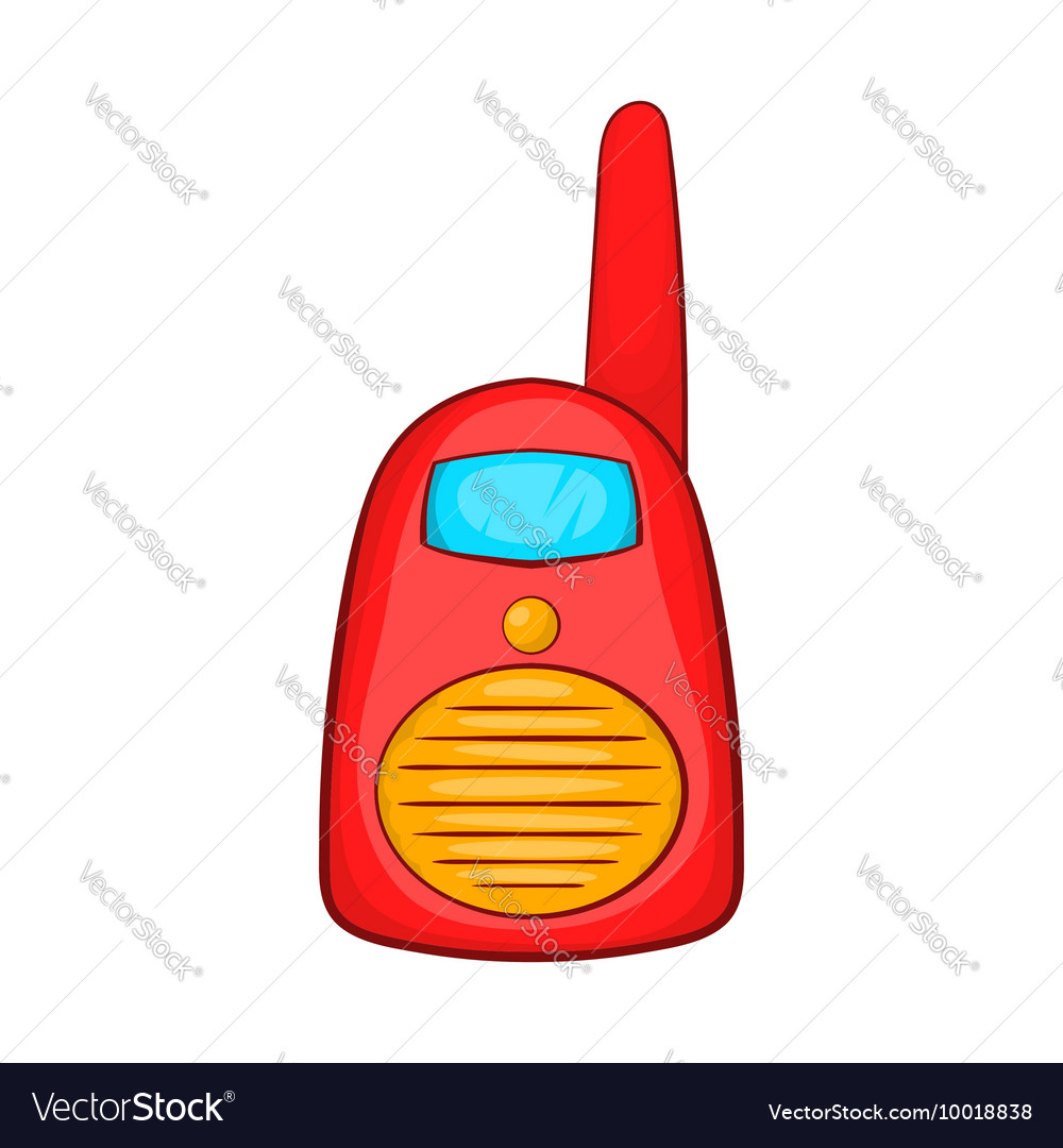 Red Portable Handheld Radio Icon Cartoon Style Vector Image