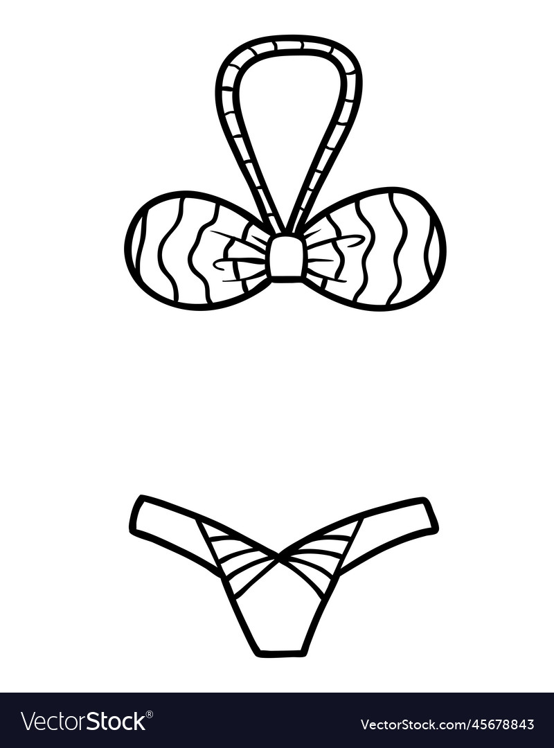 Coloring Book Bikini Royalty Free Vector Image