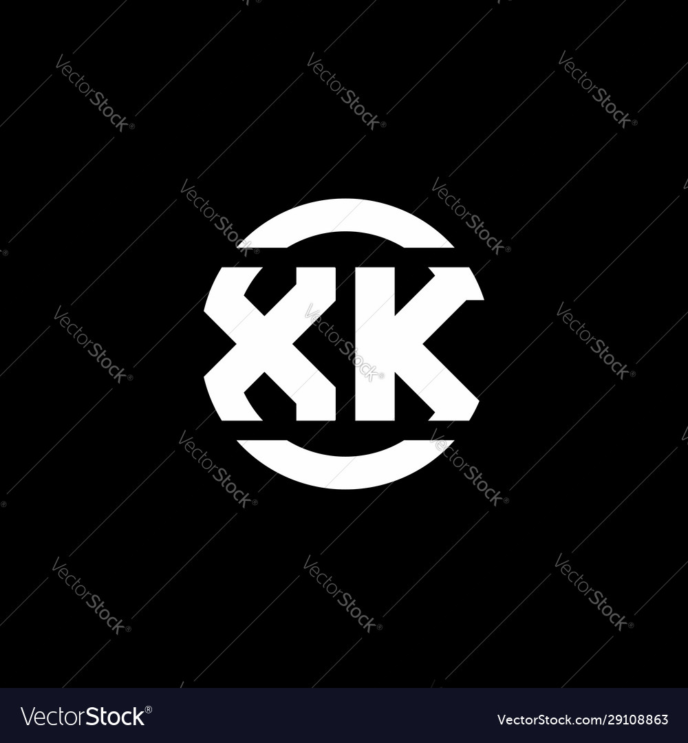 Xk Logo Monogram Isolated On Circle Element Vector Image