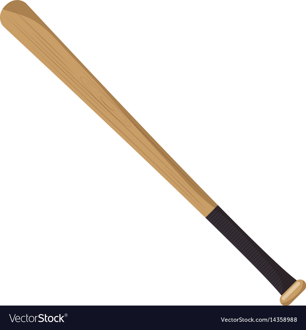 Baseball Bat Isolated Icon Royalty Free Vector Image