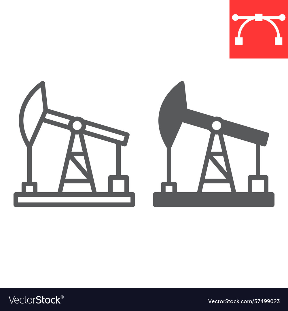 Oil Pump Line And Glyph Icon Industry And Pump Vector Image