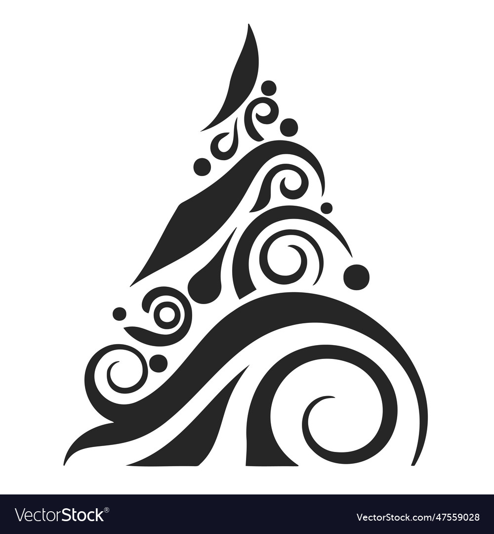 Christmas Tree Stylized Element Holiday Royalty Free Vector