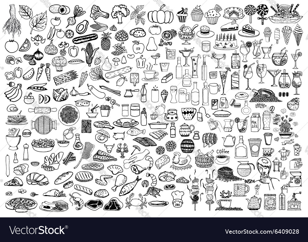 Food And Drinks Doodle Royalty Free Vector Image