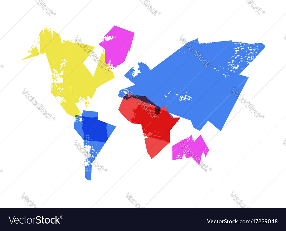 Abstract World Map Hand Drawn Concept Royalty Free Vector