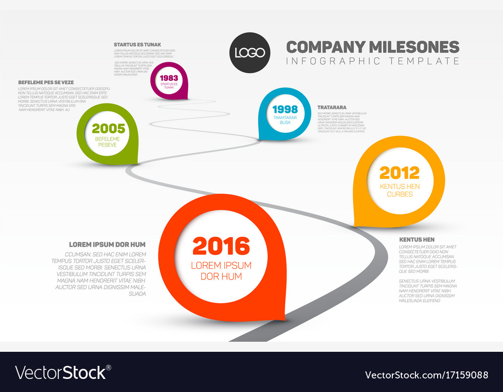 Infographic Timeline Template With Pointers Vector Image