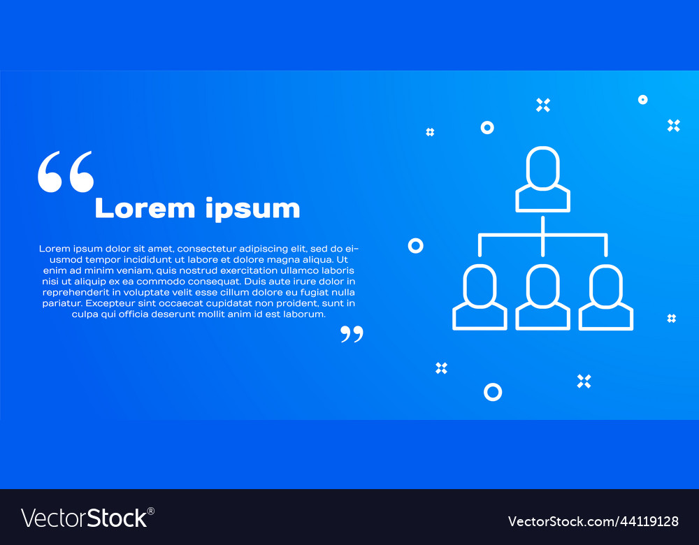 White Line Business Hierarchy Organogram Chart Vector Image