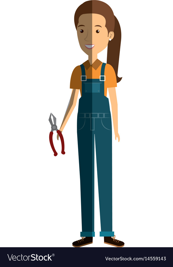 Construction Worker Woman Avatar Character Vector Image