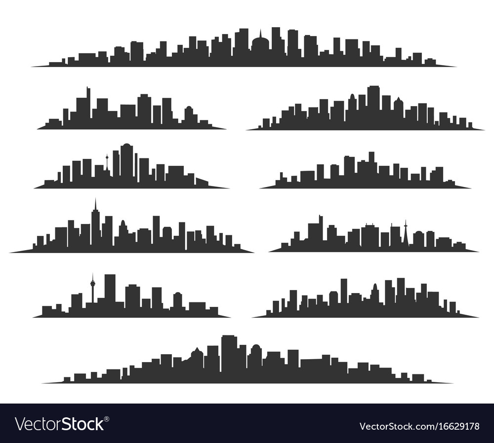 Urban Cityscape Silhouettes Royalty Free Vector Image