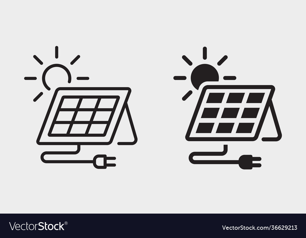 Solar Panel Station Icon On White Background Vector Image