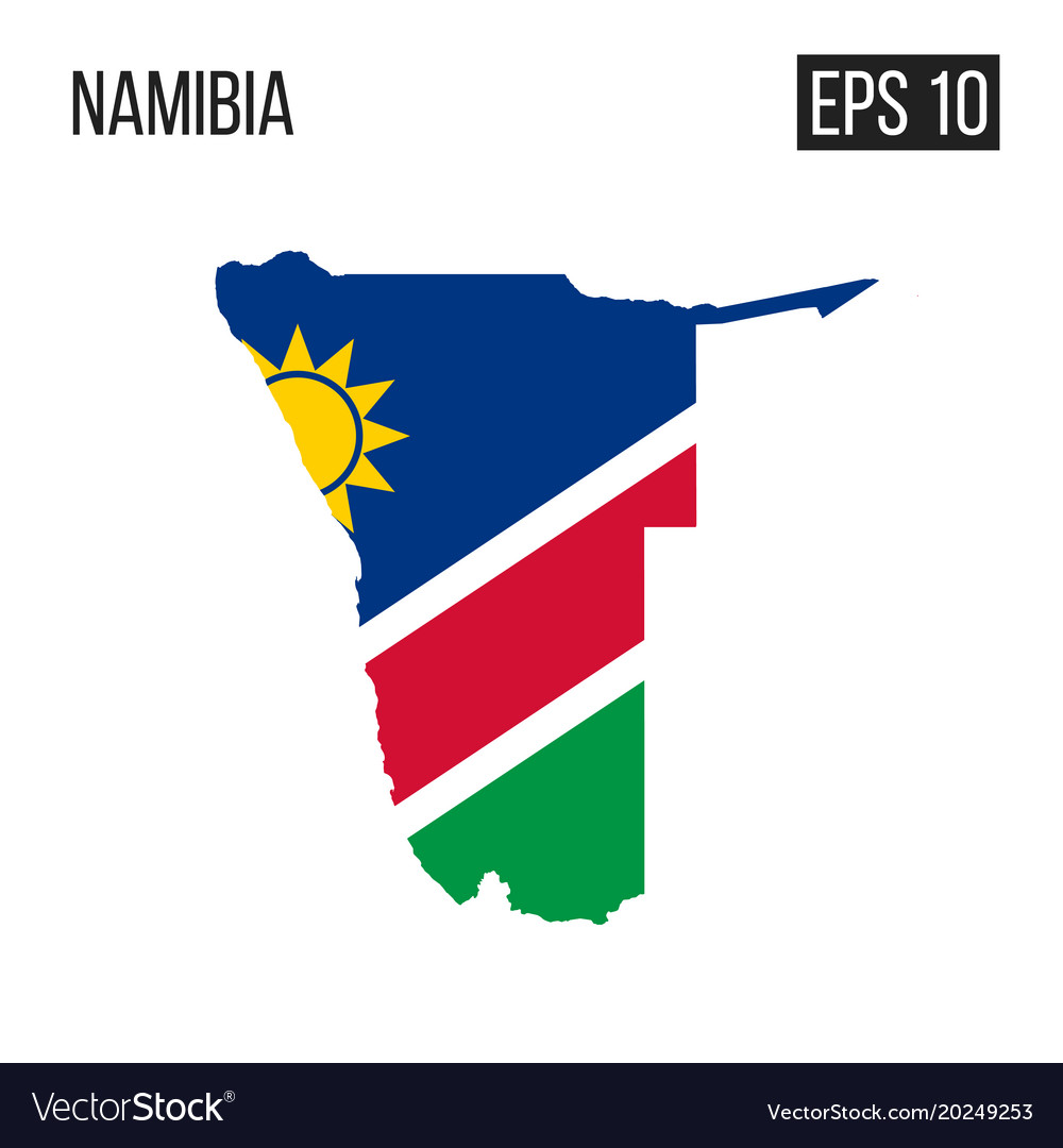 Namibia Map Border With Flag Eps Royalty Free Vector Image