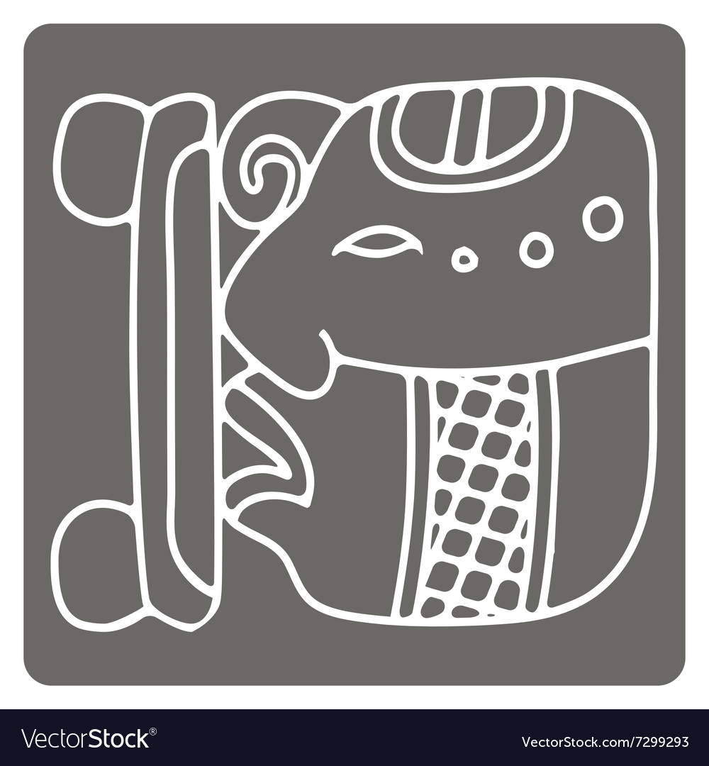 Icon With Glyphs Of The Maya Night Lord Royalty Free Vector