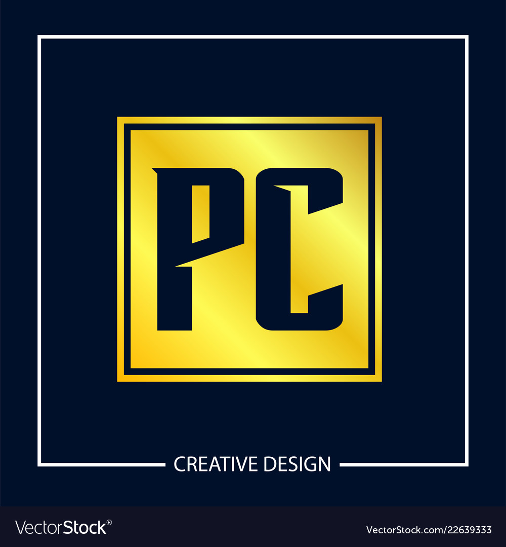 Initial Letter Pc Logo Template Design Royalty Free Vector