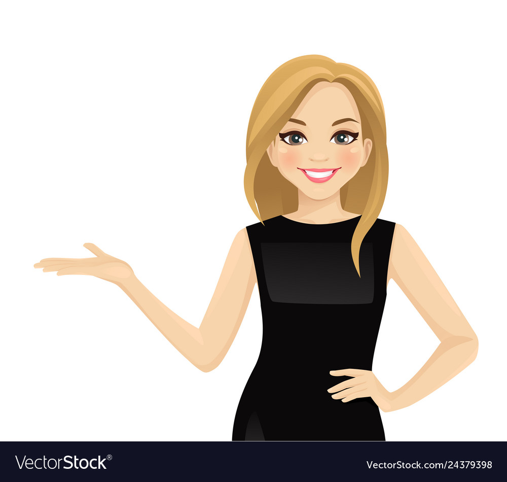 Elegant Business Woman Showing Royalty Free Vector Image