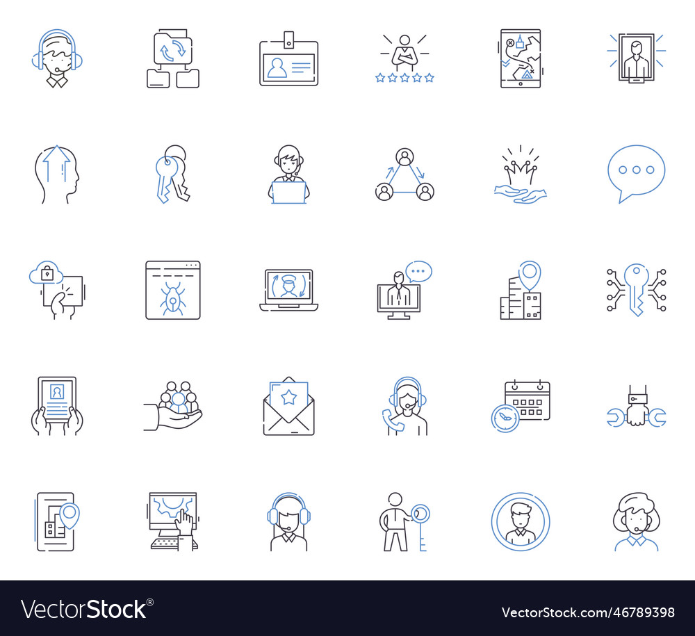 Supervisor Line Icons Collection Leader Manager Vector Image