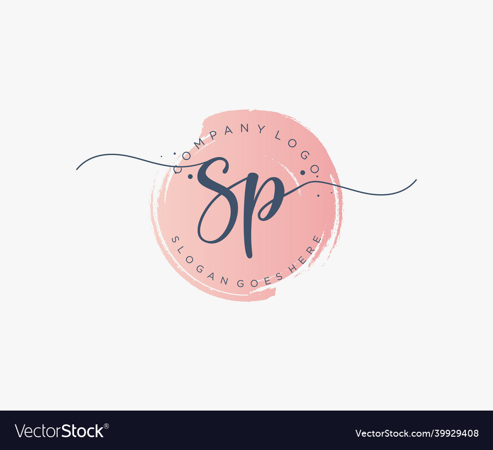 Initial Sp Feminine Logo Usable For Nature Salon Vector Image