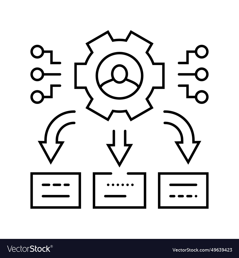 Decision Support Analyst Line Icon Royalty Free Vector Image