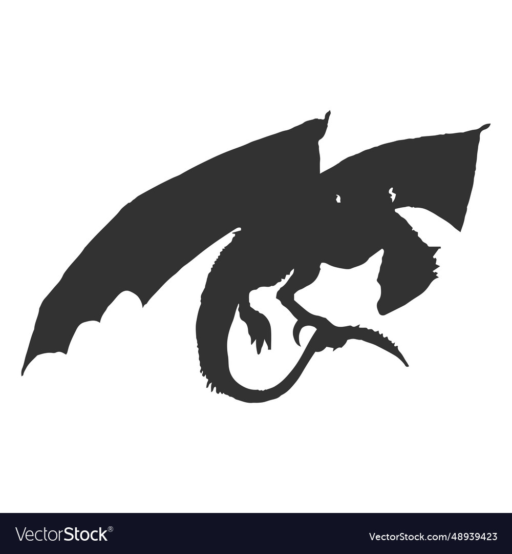 Mythical Dragon Silhouette Royalty Free Vector Image