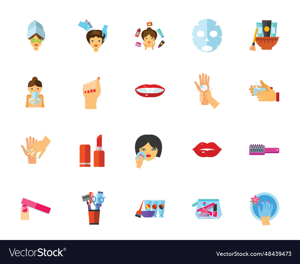 Beauty Icon Set Royalty Free Vector Image Vectorstock