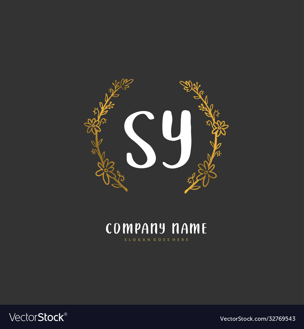 S Y Sy Initial Handwriting And Signature Logo Vector Image