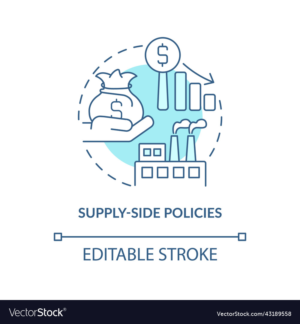 Supply Side Policies Turquoise Concept Icon Vector Image