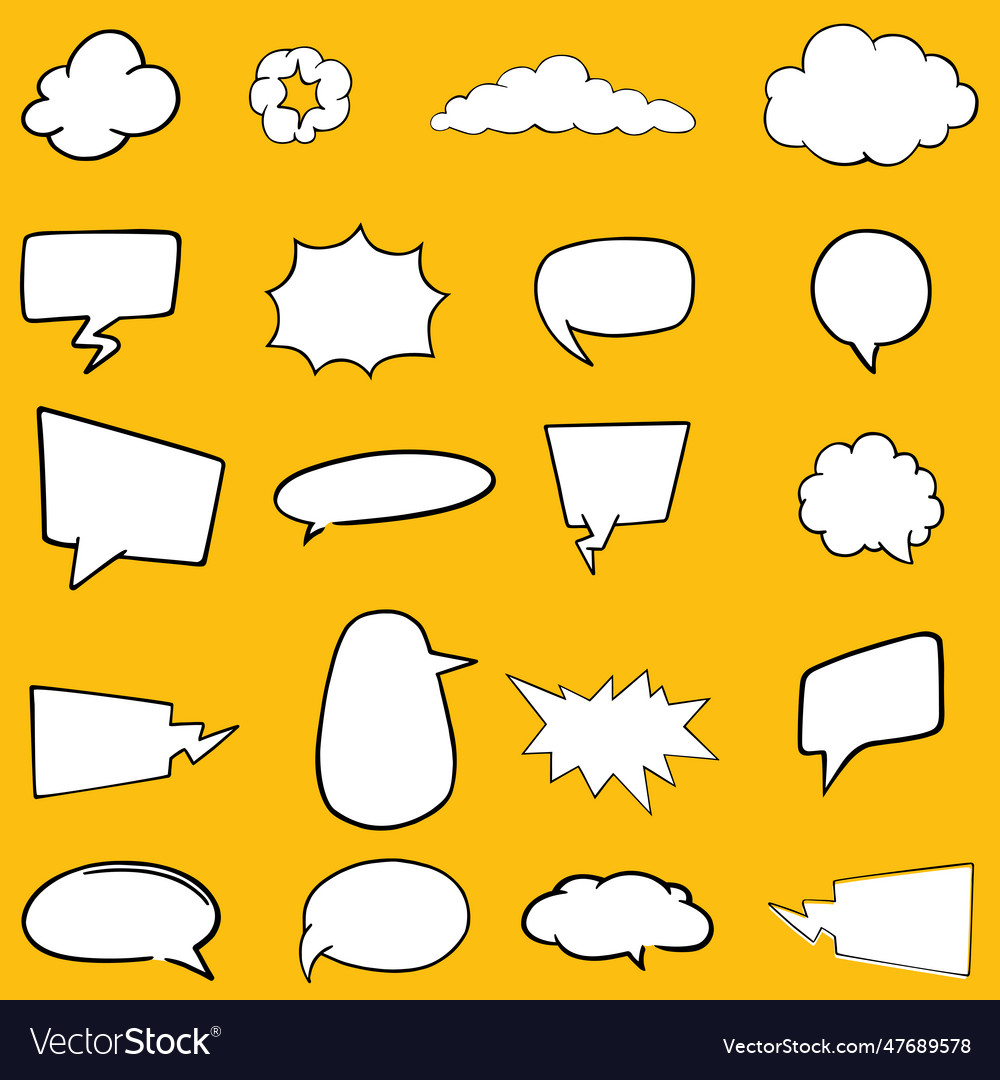 Speech Bubble Comic Pop Art Set Royalty Free Vector Image