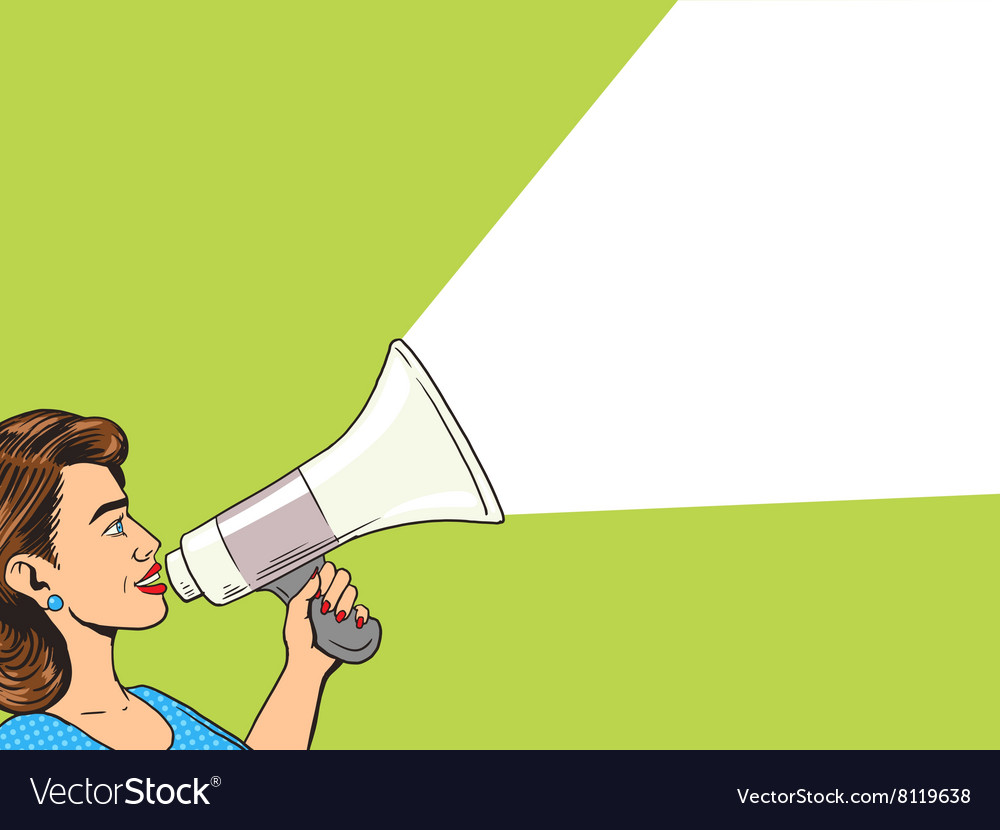 Woman With Megaphone Pop Art Style Royalty Free Vector Image