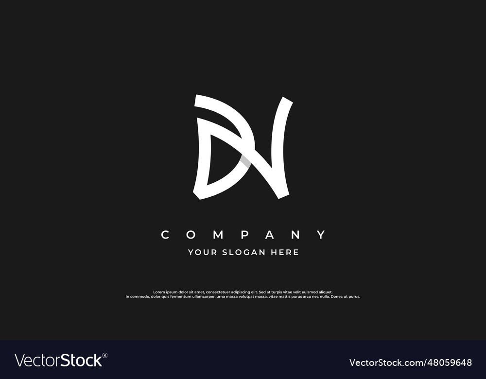 Initial Letter Dn Logo Design Template Royalty Free Vector