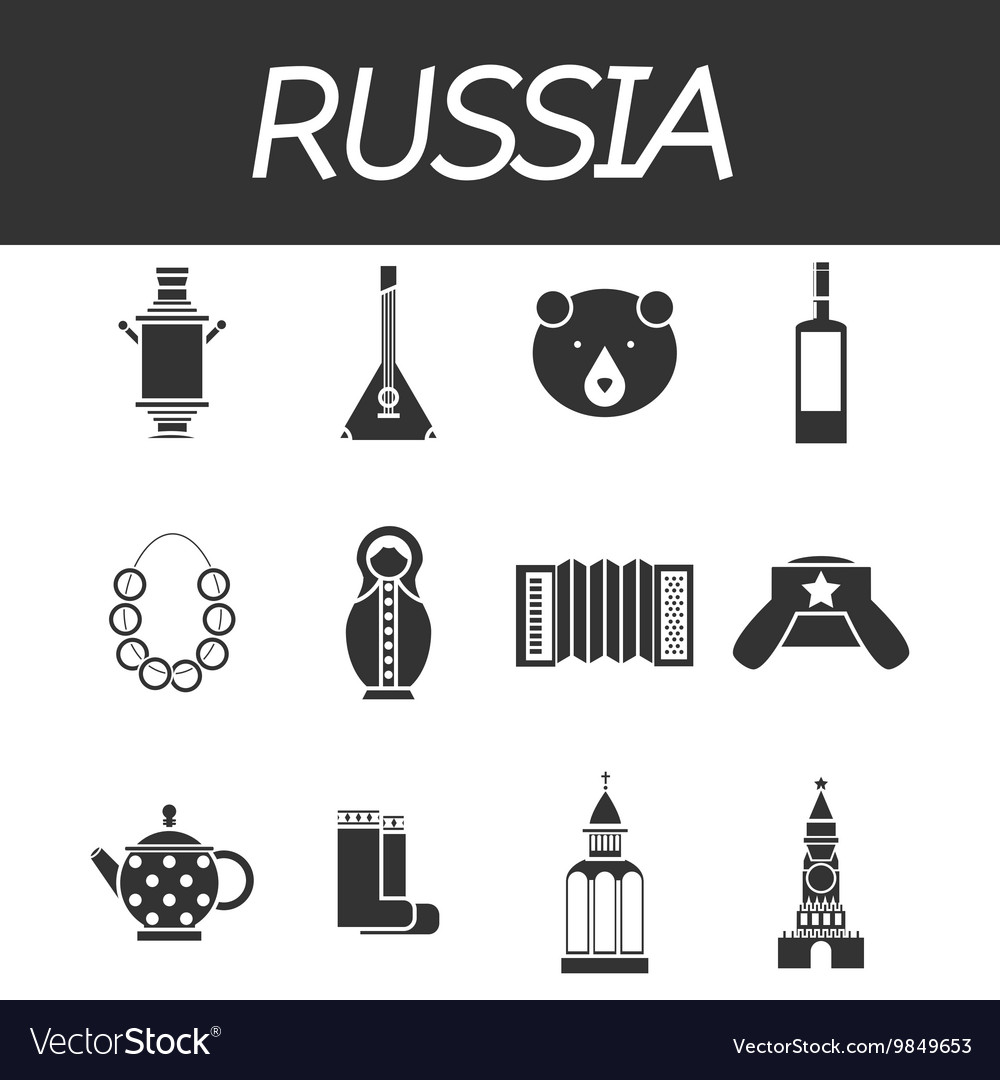 Russia Icon Set Royalty Free Vector Image VectorStock