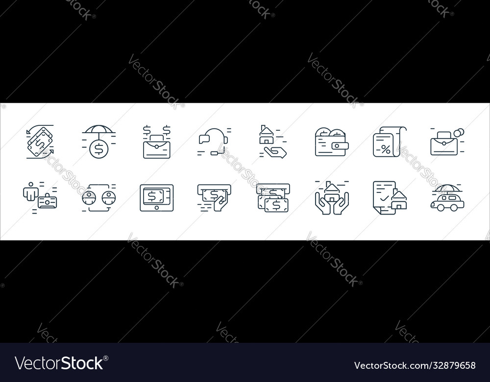 Business And Finance Line Icons Linear Set Vector Image