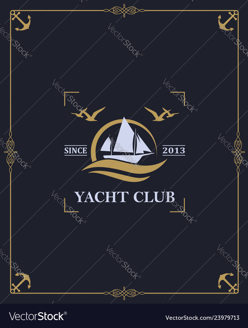 Yacht Club Label Royalty Free Vector Image VectorStock