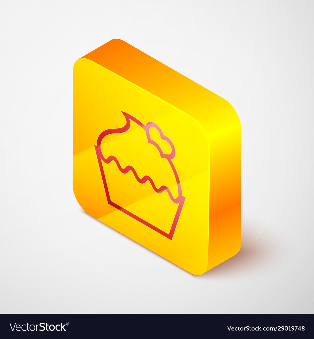 Isometric Line Wedding Cake With Heart Icon Vector Image