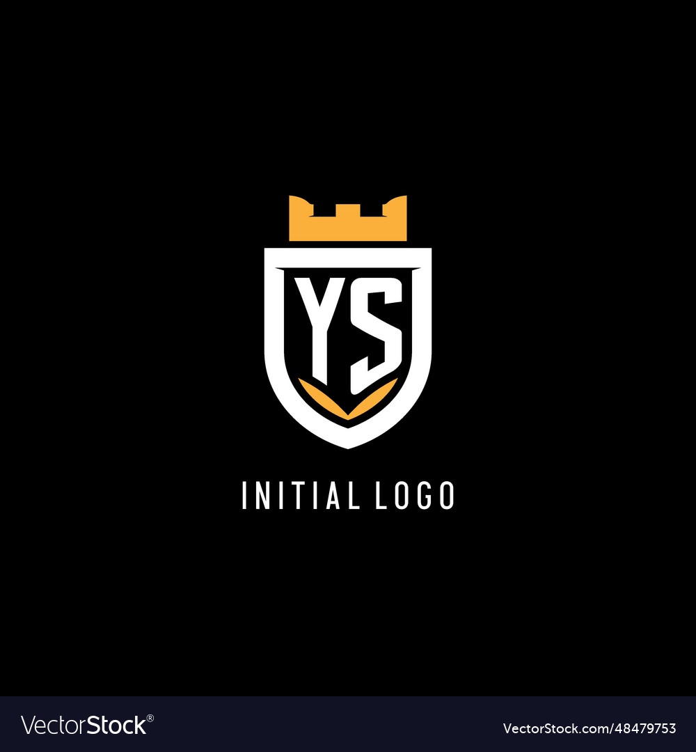 Initial Ys Logo With Shield Esport Gaming Vector Image