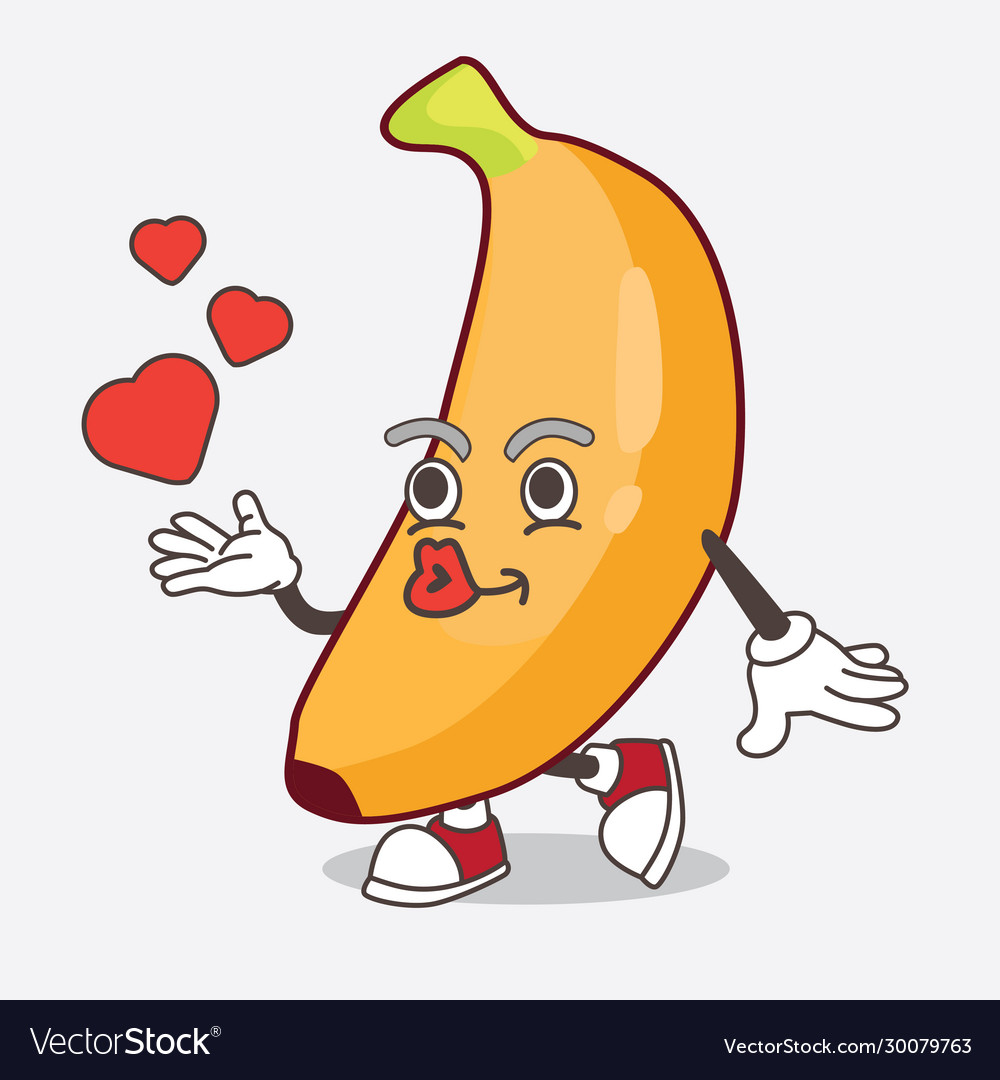 Banana Fruit Cartoon Mascot Character Teasing Vector Image